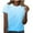 Z-Light Blue, variant on JSheng Women's Casual T-shirt Fashionable Gradient Color T-shirt With Round Neck And Short Sleeved Top Army Green M