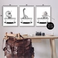 thumbnail image 3 of Stupell Dinosaurs Bathing Bathroom Tub Animals & Insects Painting Gray Framed Art Print Wall Art, Set of 3, 3 of 8