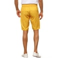 thumbnail image 3 of INSPIRE CHIC Men's Shorts Plaid Pattern Straight Fit Comfort Flat Front Checked Shorts 28 Yellow, 3 of 6