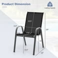 thumbnail image 3 of Costway 2PCS Patio Dining Chairs Stackable Armrest Space Saving Garden, Black, 3 of 8