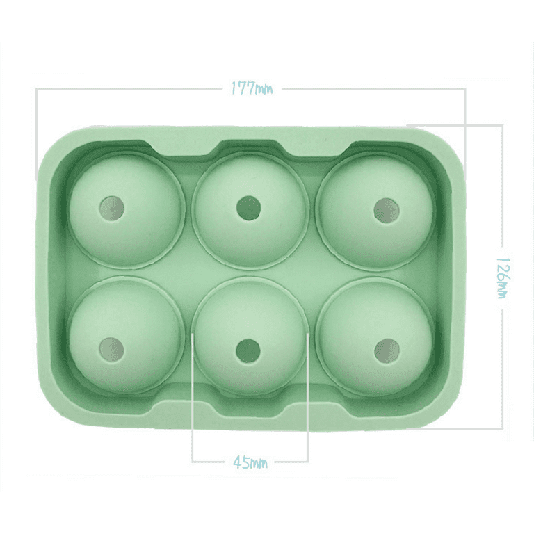 Ice Cube Trays, Silicone Sphere Ice Ball Maker with Funnel & Large Square  for Cocktails & Bourbon, Reusable and BPA Free