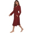 thumbnail image 3 of Xmarks Women's Long Kimono Robe Solid Color  Silk Robes Satin Bathrobe Sleepwear Silky Nightgown Wedding Robe, 3 of 6