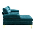 thumbnail image 3 of L-Shape Sectional Couch Sofa, Modern Futon Sofa Chaise L-Shape with Arm-Pillows & Metal Legs, Left Hand Facing, Modern Corner Sectional Futon Sofa, for Living Room, Apartment, Dorm, Teal, 3 of 7