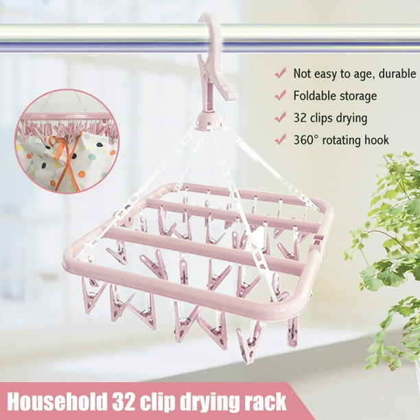 Amerteer Laundry Hanger Drying Rack Foldable Clip and Drip Hanger