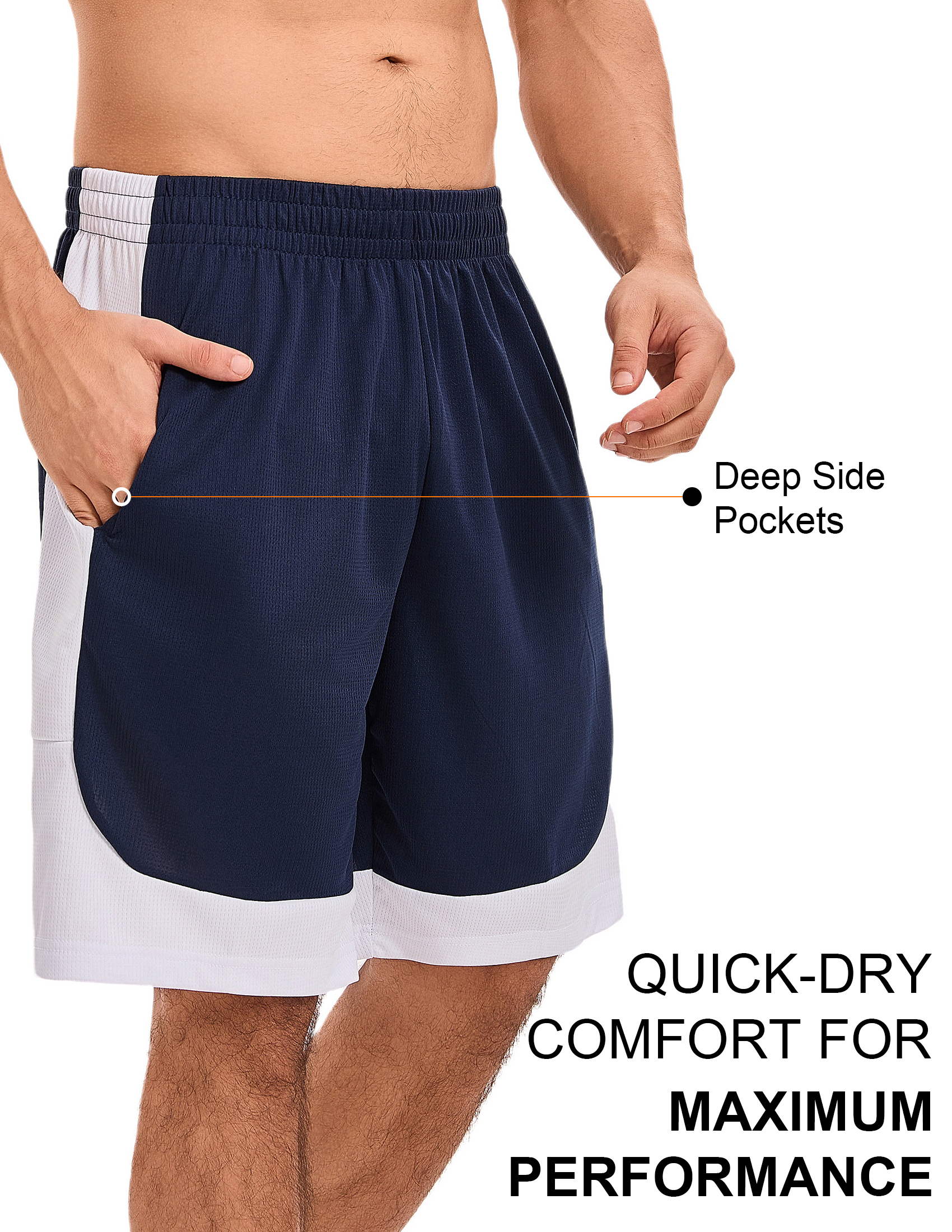 TELALEO Men's 5-Pack Basketball Shorts, Multicolor photo 5