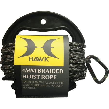 Hawk 4mm Diamond Camo Braid Hoist Rope, 25'