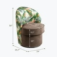 thumbnail image 7 of BELLEZE Swivel Barrel Chair, Modern Round Accent Chair Floral Pattern Upholstered 360 Degree Swivel Armchair for Living Room Bedroom - Grove (Brown & Floral), 7 of 7