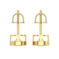 thumbnail image 4 of 14K Solid Gold Screw Back Stud Earrings for Women | 1 cttw Round Cut Natural Morganite | Yellow Gold, 4 of 5