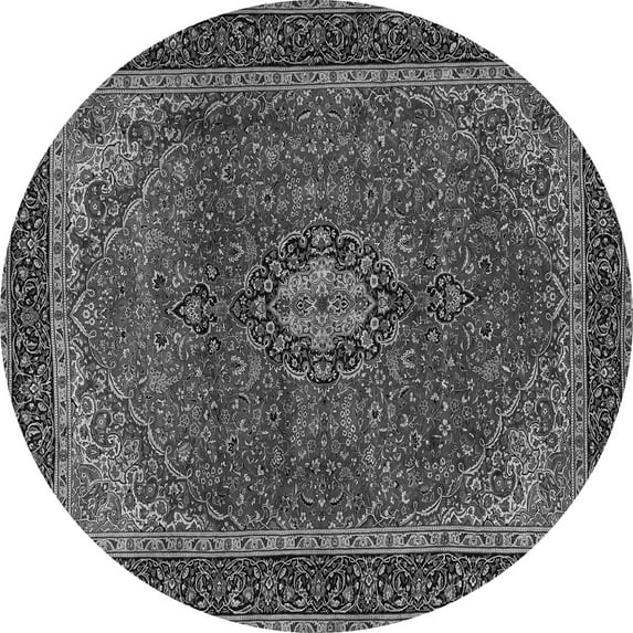 Ahgly Company Indoor Round Medallion Gray Traditional Area Rugs, 4' Round