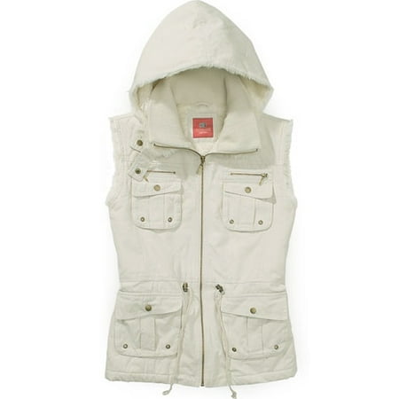 Women's Plus Canvas Vest with Hood