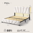 thumbnail image 2 of CHENZM Full Size Bed Frame, Velvet Bed Frame with Headboard and Led Light, Platform Bed Frame for Bedroom Apartment, Dorm, Noise-Free, Easy Assembly, Beige, 2 of 10