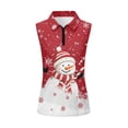thumbnail image 5 of Yuyamidu Cute Snowman Womens Sleeveless Golf Shirt Red Christmas Athletic Tennis Shirts Lightweight Golf Clothes Workout Pullover Tank Tops Size S, 5 of 8
