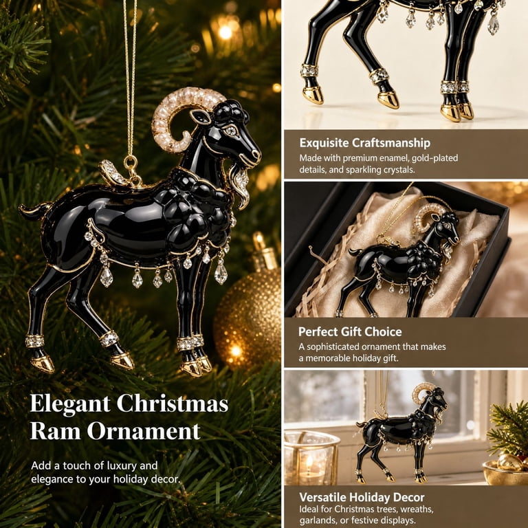 Goat Ornament,Delicate Acrylic Flat Ornaments for Christmas Tree,Sheep ...