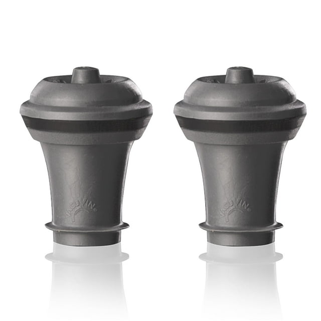 Tapones Vacu Vin para Conservación de Vino 2-Pack Gris con Sellado Hermético