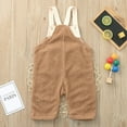 thumbnail image 4 of EnJoCho Girls Furry Jumpsuit Pants Toddler Kids Baby Girl Boys Solid Flannel Suspender Pants Overalls Warm Winter Clothes, 4 of 9