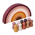 thumbnail image 2 of 2xWooden Rainbow Nesting Puzzle Blocks Juguetes Educativos Juguetes Para Bebés Para Ni?os Peque?os Sunnimix Bloque de apilamiento de arcoíris, 2 of 8