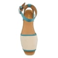 thumbnail image 4 of YDN Women Comfortable Open Toe Flats Sandals Strap Buckles Two Toned Wedge Low Heels Shoes Summer Daily Party Size 8.5 Blue, 4 of 4