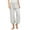 White, variant on Posijego Girls Capri Pants Cotton Linen Wide Leg Cropped Trousers Drawstring Lounge Pants with Pockets