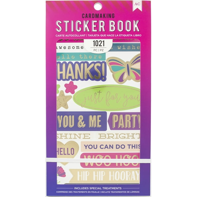 American Crafts Sticker Book 4.75"X8" 30/Pkg-Wishes For You W/Gold & Holographic Foil