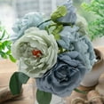 thumbnail image 3 of Hiroekza Rose & Daisy Artificial Flower Outdoor Fake Flowers Faux Outdoor Flowers 30cm Real Looking Artificial Flowers for Wedding Home Decoration Party Office UV Resistant Blue, 3 of 9