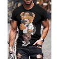 thumbnail image 1 of Camiseta informal 3D de moda para hombre, tejido de punto de algodón, cuello redondo, corte regular, diseño estampado, elástica, estilo casual, ideal para deportes de ocio., 1 of 5