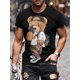 thumbnail image 1 of 1pc Men'S 3D Fashion Casual T-Shirt, Polyester Knit Fabric, Round Neck, Regular Fit, Printed Design, Stretchable - Casual Style Tee, 1 of 5