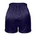 thumbnail image 5 of Yindaity Ladies Shorts Women's Casual Elastic Waist Lounge Shorts Comfy Stretch Lace Trim Summer Linen Ruffle Shorts(Dark Blue,XL), 5 of 5