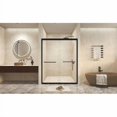 thumbnail image 2 of Adjustable 56-60" x 72" Matte Black Sliding Shower Door, Double Glass with Explosion-Proof Film, Aluminum Frame & Easy Installation, SCGG Certified, Matte Black, 2 of 10