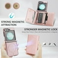 thumbnail image 6 of for Samsung Galaxy Z Flip 7 Wallet Case with 7 Card Slots, Detachable Magnetic Back Cover, Premium PU Leather Kickstand Drop Protective Shockproof Classic Flip Case for Galaxy Z Flip 7, Rosegold, 6 of 11