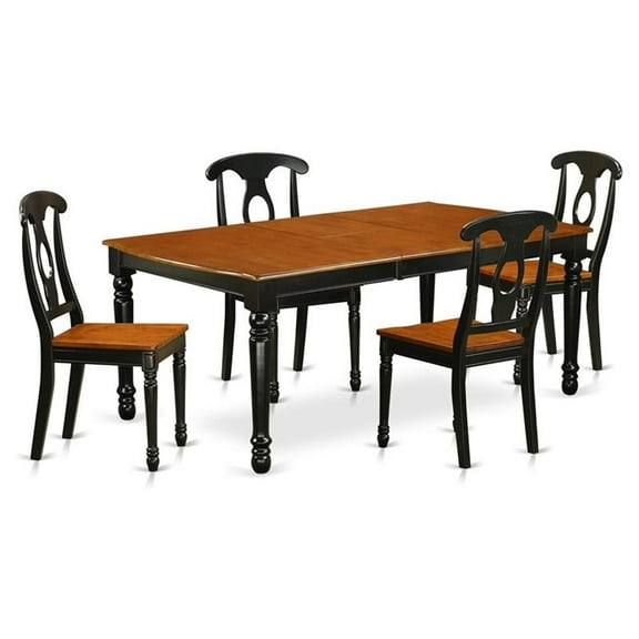 Atlin Designs 5-piece Wood Dining Table and Chairs in Black/Cherry