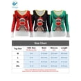 thumbnail image 2 of Deago Women's Christmas Off Shoulder Tops Xmas Elk Print Long Sleeve T-Shirts Casual Loose Sexy V Neck Tunic Blouses (Red, 2XL), 2 of 9