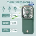 thumbnail image 3 of Ventilador Portátil 3000mAh De Cuello Colgante Plegable Multifuncional Carga Kipas De Mano Mini De 3 Velocidades De Escritorio Bolsillo Banco De Energía Pequeño, 3 of 4