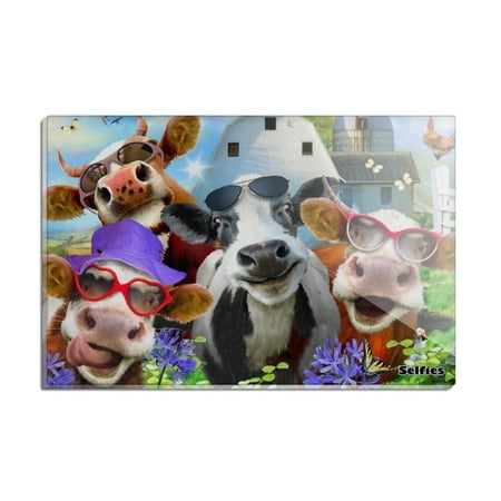 

Udderly Cool Cow Farm Selfie Rectangle Acrylic Fridge Refrigerator Magnet