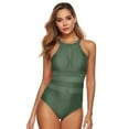 thumbnail image 4 of Coofit Womens Swimwear High Neck Halter One Piece Swimsuit Beach Bathing Suit, 4 of 8