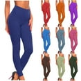 thumbnail image 4 of Fanxing Fall Leggings for Women 2025 High Waisted Tummy Control Compression Legging Pant Fitness Stretch Butt Lifting Yoga Pants Cyber & Week Deals Dark Blue,XXL, 4 of 4