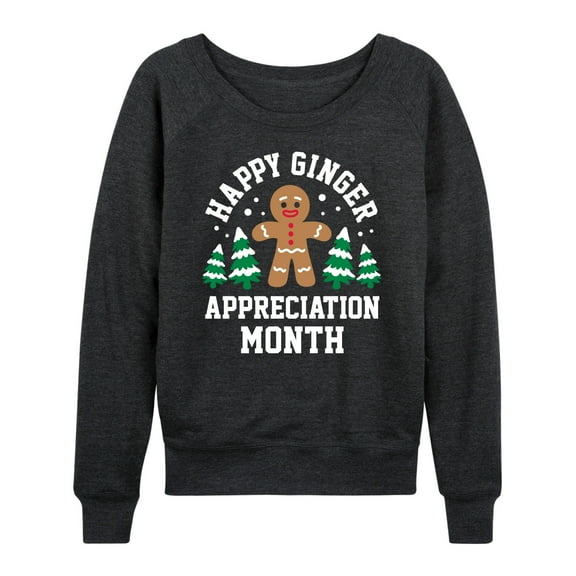 Instant Message - Happy Ginger Bread Appreciation Month Christmas - Women's Lightweight French Terry Long Sleeve Shirt