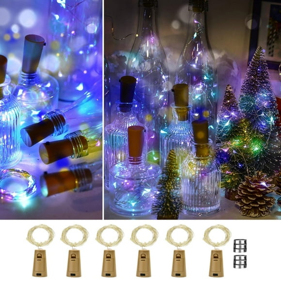 Guirnalda de luces para botellas de vino Osteplus, paquete de 6, funciona con pilas