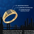 thumbnail image 2 of Gem Stone King 10K Yellow Gold Round Black Diamond Ring for Men | 0.11 Cttw | Top Width 7MM| Size 8, 2 of 6