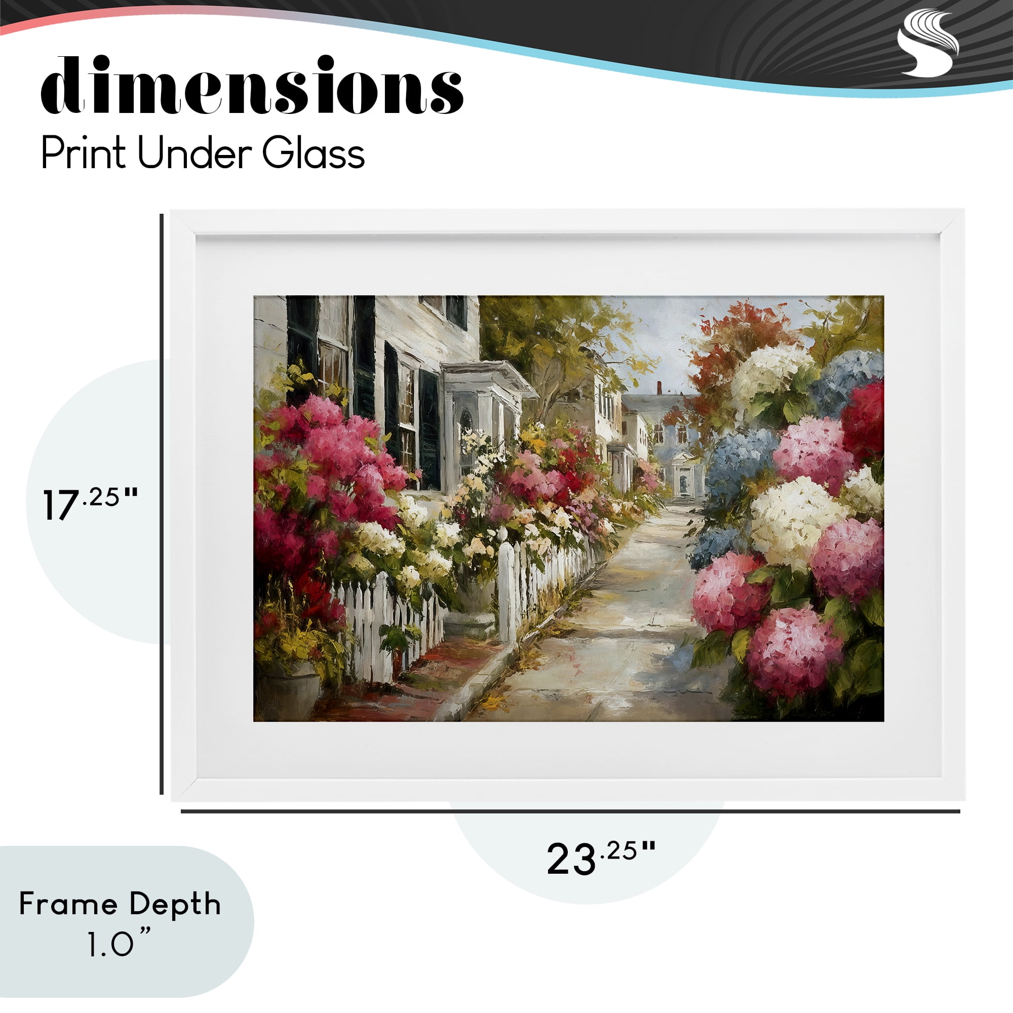 Stupell Industries Faded Shutters & Bursting Blooms White Framed Print Under Glass, design by Tina LeCour