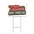 thumbnail image 1 of Tattoos Body Piercing (18" x 24") Yard Sign, Includes Metal Step Stake, 1 of 6