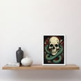 thumbnail image 2 of Skull Snake and Flowers Tattoo Ink Body Art Rockabilly Americana 50s Artwork Framed Wall Art Print A4, 2 of 4