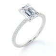 thumbnail image 2 of Classic Moissanite Ring 1.25 carat emerald cut Engagement Ring 18K Rose Gold (Plating Over Silver) Ring Size - 8.5 US, 2 of 2
