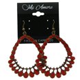 thumbnail image 2 of Red & Gold-Tone Colored Metal Dangle-Earrings, 2 of 2