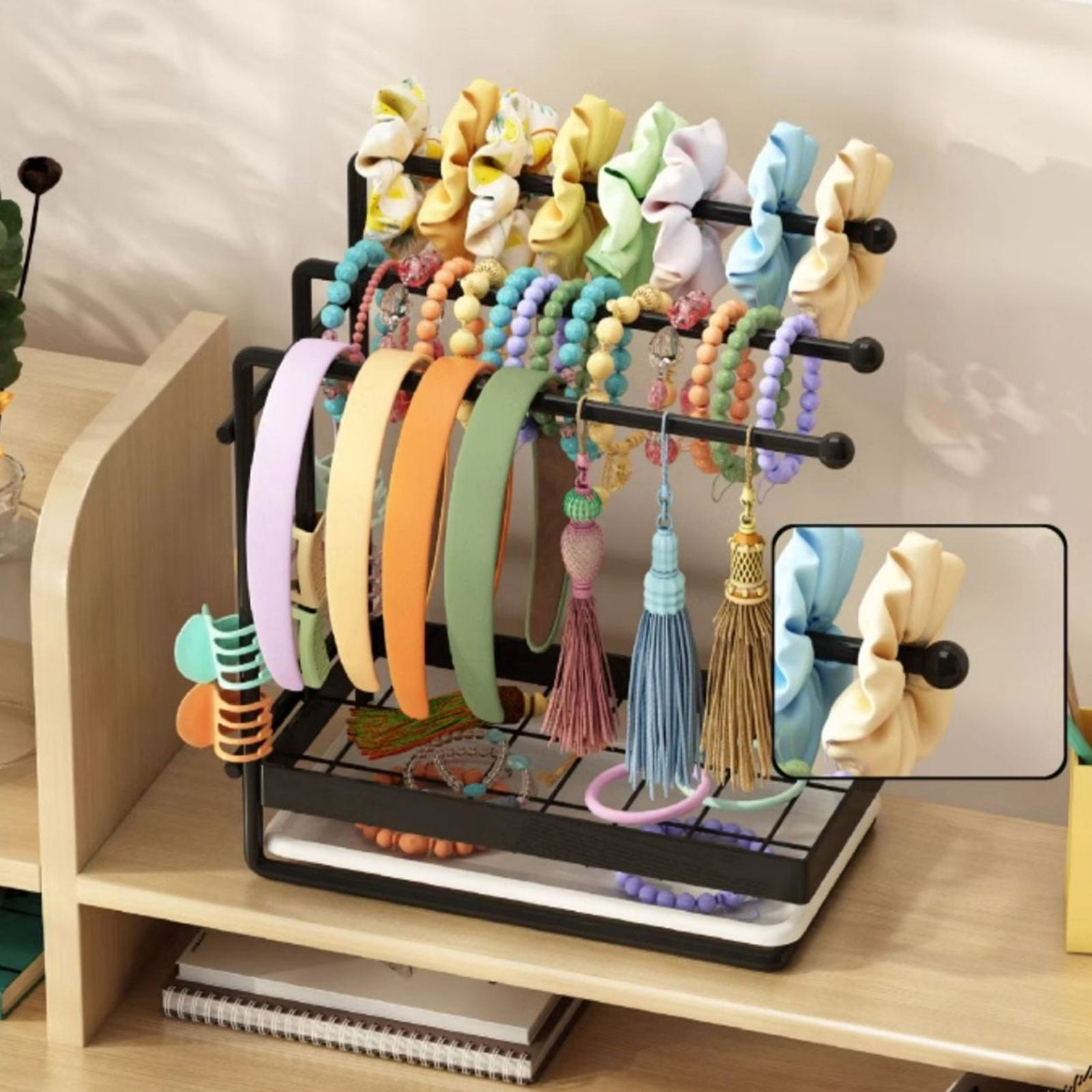 Headband Holder Organized For Women And Girls Large Scrunchie Storage Stand For Hair Accessories Space Saving