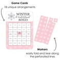 thumbnail image 3 of Big Dot of Happiness Pink Winter Wonderland - Bingo Cards and Markers - Holiday Snowflake Birthday Party and Baby Shower Bingo Game - Set of 18, 3 of 5