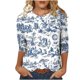 thumbnail image 2 of Awdenio - Camisetas de manga larga para mujer, blusas holgadas con estampado juvenil, blusas informales con cuello en V y mangas 3/4, 2 of 5