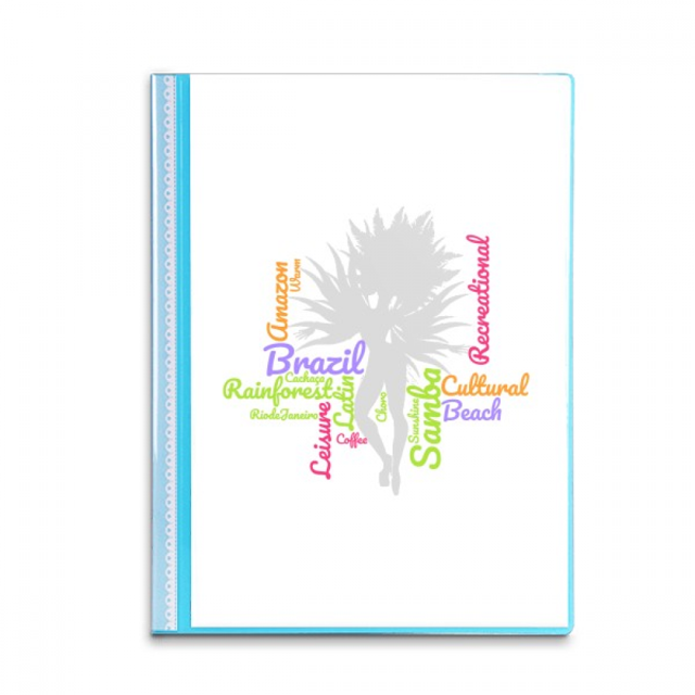 Brazil Dance Samba Culture Wordcloud Book Sheet Protectors Portfolio Binder Folder