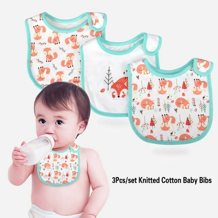 

Lovely 3Pcs/set Knitted Cotton Feeding Bib Soft Scarf For Newborn Kids