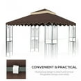 thumbnail image 4 of Coowa 10'x10' Metal Roof Gazebo Replacement, Heavy Duty Double Tiered Canopy (Frame Excluded) for Patio, Garden, Lawn, Brown, 4 of 4