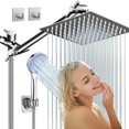 thumbnail image 1 of INGEQUIS Combo de Regaderas para Ba&ntilde;o de Lluvia de Alta Presi&oacute;n, 8 '' Cabezal de Ducha Giratorio con Brazo de Extensi&oacute;n, Regaderas de mano y Manguera 1.5 M de Acero In, 1 of 7